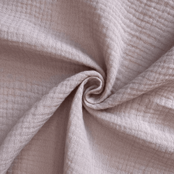 Ткань Муслин Жатый, цвет Пыльно-Розовый (на отрез)  в Орле