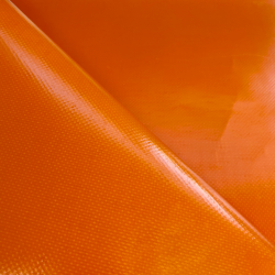 Ткань ПВХ 450 гр/м2, Оранжевый (Ширина 160см), на отрез  в Орле