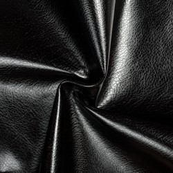 Ткань Дерматин (Кожзам) для мебели, цвет Черный (на отрез)  в Орле